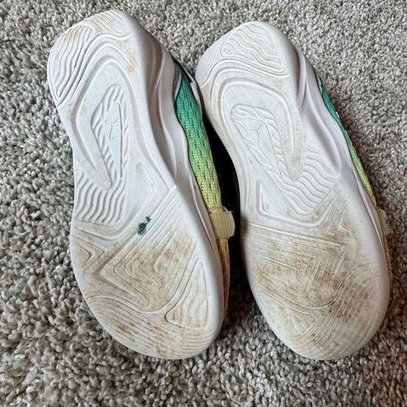 Girls Puma Rainbow Rift slip on running sneakers Pink & Yellow Sneakers Size 8 - Picture 9 of 10